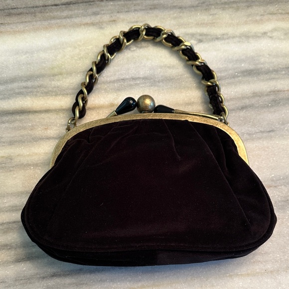J.CREW COTTON VELVET KISS LOCK PURSE - Picture 1 of 6